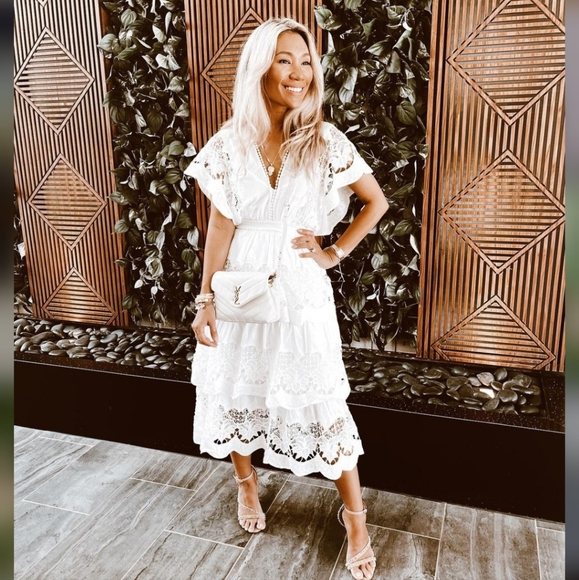 Farm Rio Embroidered Richelier Midi Dress - Picture 7 of 12